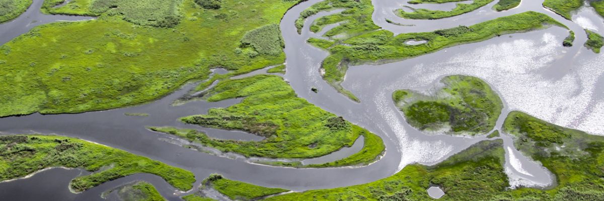 An aerial of the St. Johns River near Orlando