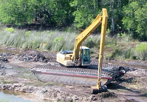Dragline ditching Dragline ditch restoration work