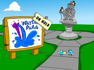 Great Water Odyssey Grade 5 video screen capture. Water park on hold