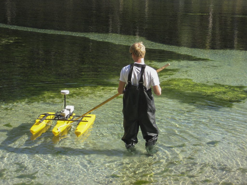 Staff measuring discharge at Salt Springs