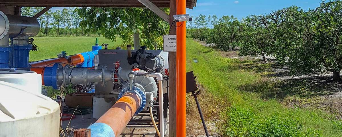 Irrigation pumphouse at a citrus grove