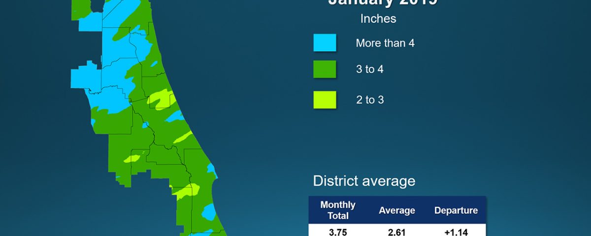Map of monthly rainfall for January 2019