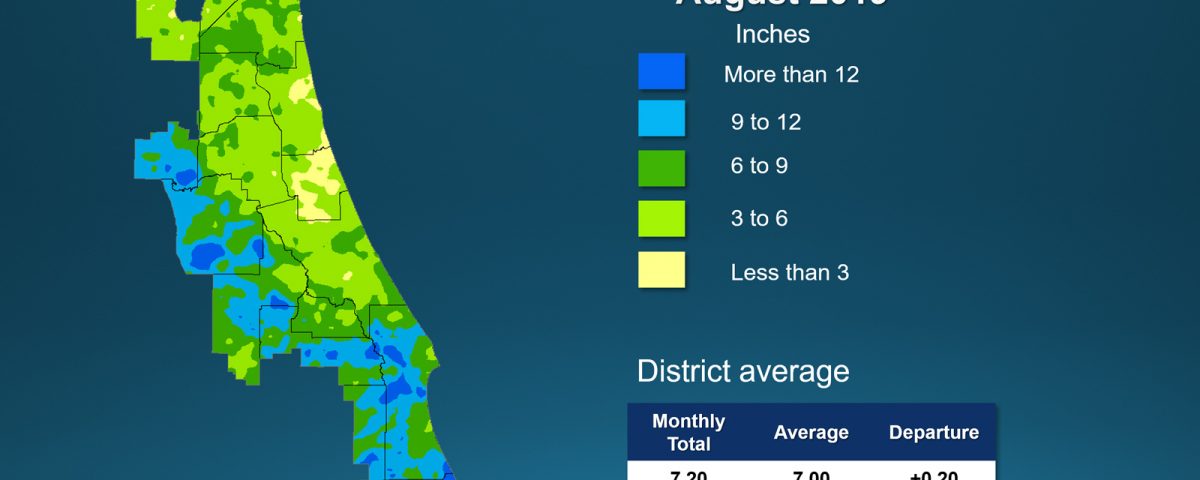 Illustrated rainfall map of Florida