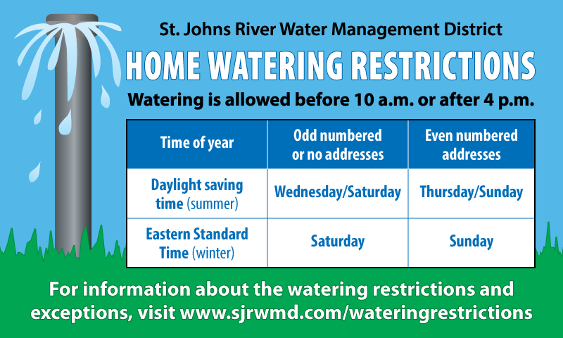 Home watering restrictions magnet graphic