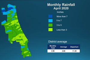 An illustrated map of rainfall